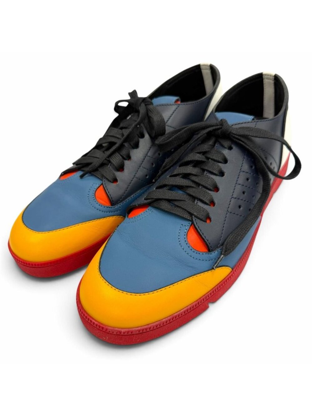 Loewe Leather Anagram Stamp Lace-up Low Top Sneakers Multicolor